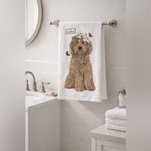 🆕 NWT Doodle 💕’s! Fancyfflours Spring Doodle Kitchen/Bathroom Hand Towel 30x30”